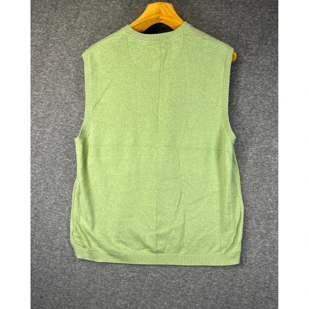 Banana Republic Green Cotton Cashmere Blend‎ V Neck Sweater Vest Mens XL Upscale